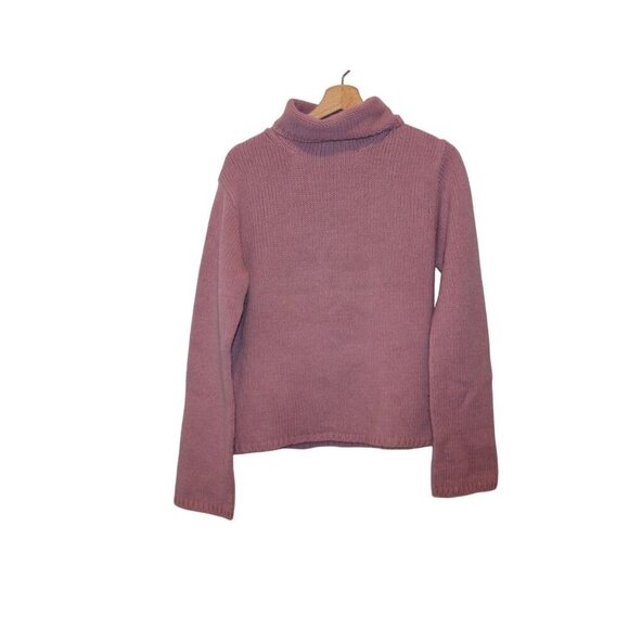 Loft Marino Wool Acrylic Womens Pink Turtleneck Sweater Large - Picture 1 of 8